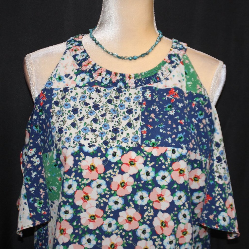 Zara Basic Collection Patchwork Cold Shoulder Sle… - image 2